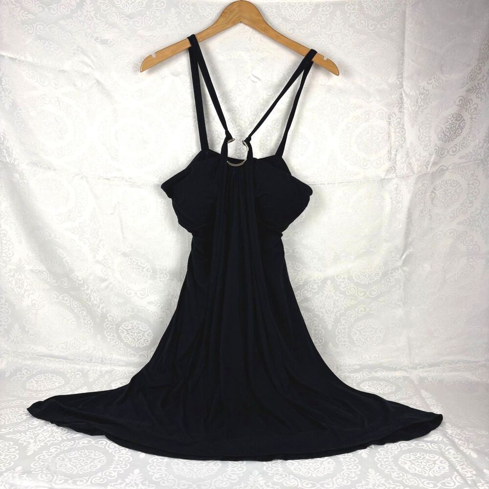 Cache Little Black Dress Halter Sexy Date Night Mini Y2K Vintage Cocktail Sz XL